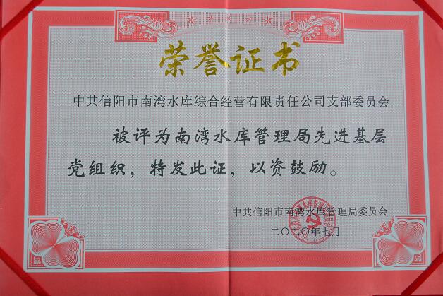 先進(jìn)基層黨組織榮譽(yù)證書(shū)